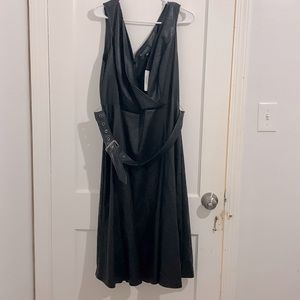 Black Eloquii Faux Leather A-line size 20